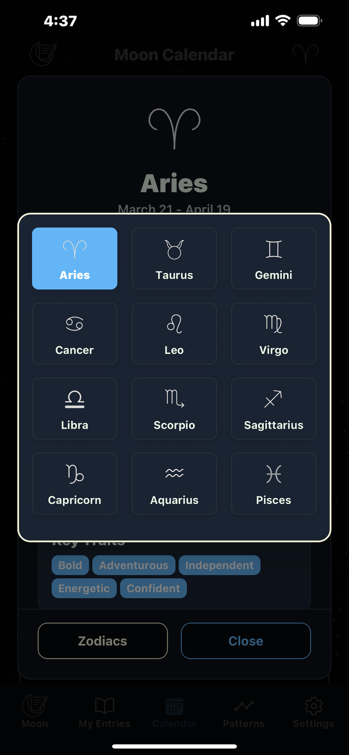 Moon Journal Zodiacs